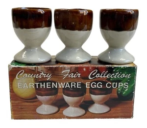 COUNTRY FAIR COLLECTION Egg Cups x 3 Vintage Earthenware Stoneware BNIB 379A - Bild 1 von 10