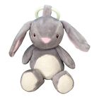 Kellytoy Infant Baby Gray Bunny Rabbit Plush Rattle Stuffed Animal Toy 12 "