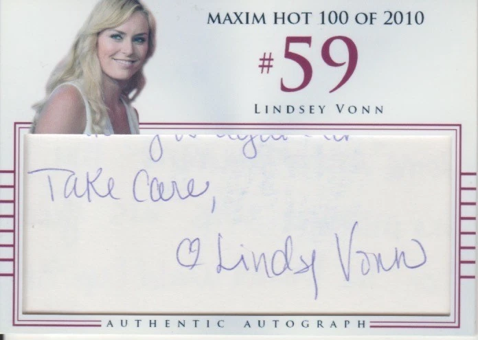 Lindsey Vonn authentic custom cut cert autograph auto card JSA COA - Image 1 of 2