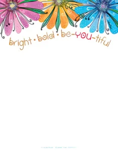 LEANIN TREE "Bright.Bold.Be-You-Tiful" Laurel Burch~Note Pad 60 sheets~#63161 - Picture 1 of 2