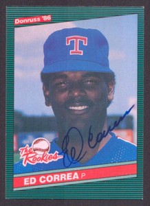ED CORREA 1986 Donruss Rookies #4 AUTOGRAPH RANGERS AUTO Signed White Sox