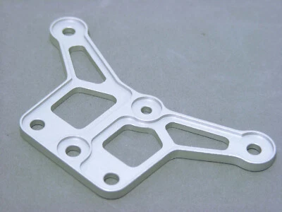 Vintage Kyosho 1/8 Inferno MP7.5 Custom CNC 7075T6 Grey Silver Front Upper Plate - Image 1 of 4