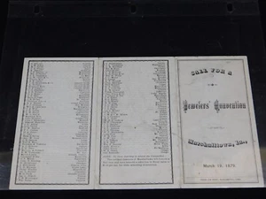 Convención de Joyeros de Iowa original de 1879 Marshalltown 19 de marzo de 1879 - Imagen 1 de 4