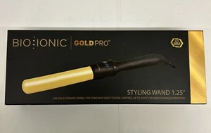 BIO IONIC GOLD PRO  Curling Iron 1.25" 24K Gold Ceramic Barrel - Picture 1 of 6
