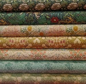 "Tessuto William Morris Thameside Collection largo 110 cm, per quarto grasso 18x22" - Foto 1 di 90
