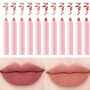 Matte Lipstick Lip Liner Pen Long Lasting Non-Stick Cup Velvet Nude Makeup ♡ - Picture 1 of 35