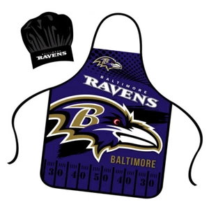 NFL Baltimore Ravens Apron & Chef Hat Set BBQ, Baking, Gifts + more! - Picture 1 of 1