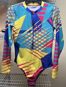 Costume da bagno/eruzione cutanea Shein donna design anni 80 manica lunga zip medio nuovo - Foto 1 di 7