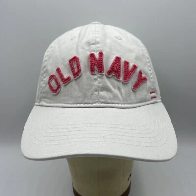 Gorra de béisbol Old Navy para mujer con tirantes talla única blanca sarga rosa apliques Foto 1 de 4