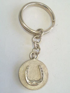 Porte-Clés en Argent 925 Avec Fer De Cheval - Equitation - Clé - - Picture 1 of 3