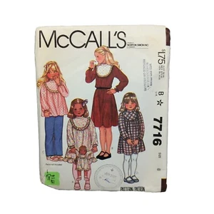McCall's Sewing Pattern 7716 Girl's Dress & Doll Dress 8 - Picture 1 of 4