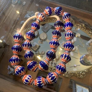 Vintage Venetian Chevron Bead Necklace - Picture 1 of 5