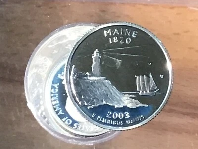 2003-S Maine Statehood Silver Quarter DCAM Proof Lot of 9 Coins - Image 1 of 4