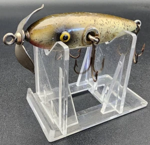 VINTAGE Paw Paw Underwater 3 Hook Minnow Vintage Wood Fishing Lure Silver Flash - Picture 1 of 9