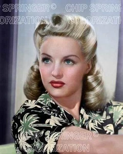 BETTY GRABLE IN ALOHA BLOUSE 8X10 BEAUTIFUL COLOR PHOTO BY CHIP SPRINGER - Picture 1 of 1