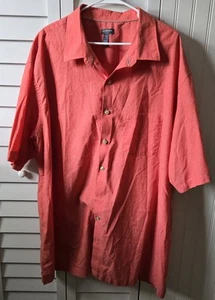 Van Heusen Air Mens Salmon Short Sleeve Button Down Size 3XL Tall - Picture 1 of 3