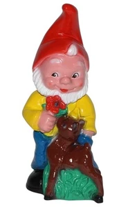 Enano de Jardín Con Ciervo Figura Enano H 27 CM Figura de Decoración de Plástico - Imagen 1 de 4
