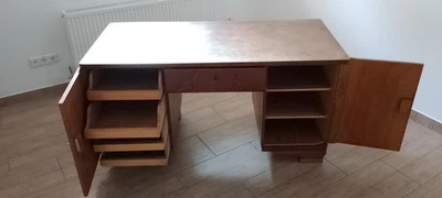 Schreibtisch (Holz, ca. 80 Jahre alt, Meisterstück) - Bild 1 von 4
