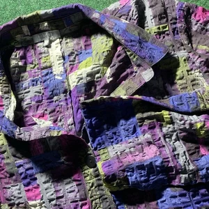 Top túnica Habitat para mujer LG colorida chaqueta con botones bloque de color camisa artística - Imagen 1 de 11