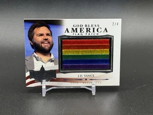 Decision 2024 JD Vance #GBA9 God Bless America Silver Rainbow Flag #’d /4 - Picture 1 of 2