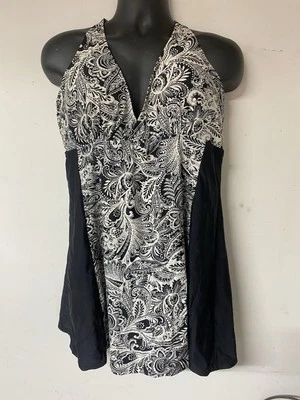 Traje de baño Alisha Levine talla grande de una pieza negro cachemira 24W Foto 1 de 4