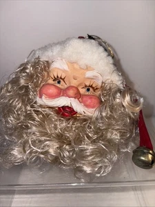 "Adorno navideño vintage con cabeza de Santa 5"" Jolly St. Nick con nariz rosada y mejillas" - Imagen 1 de 9