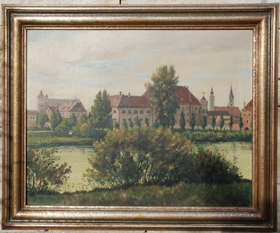 G o s s, Franz, Ansicht Ingolstadt mit Scheiner-Gymnasium;  Ingolstädter Maler; - Bild 1 von 3