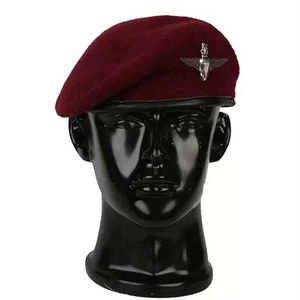 Red Wool UK British 1st Parachutist Airborne Parachute Regiment Beret Hat  - Picture 1 of 7