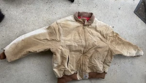 Vtg 90's Carhartt J13 BRN Santa Fe Red Sun Bleached Lined Brown Jacket SZ 5XL - Picture 1 of 11