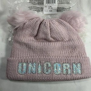 Toboggan Beanie Unicorn Monogram Ribbed Knit Lined L/XL 8+ Yr Children’s Place - Picture 1 of 8