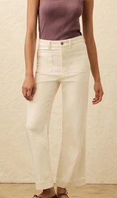 Faherty Women's Stretch Terry Patch Pocket Pant Size 25 Egret Ivory - Image 1 of 4