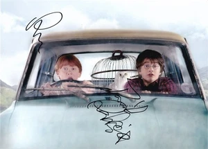 Foto autógrafa firmada a mano de Harry Potter Daniel Radcliffe Rupert Grint certificado de autenticidad 12x8 - Imagen 1 de 3