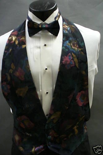 Formal Vest Backless Midnight Blue Floral - Image 1 of 1