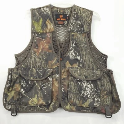 Game Winner Vest Waistcoat Mens S/M Gray Hunting Mesh Pockets Full Zip V-Neck - Image 1 of 4