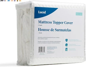 2 Inch Mattress Topper Cover Twin - Mattress Topper Cover with Zipper - White (T - Picture 1 of 6
