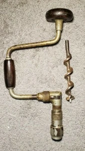 Vintage USED 13 Inch Ratcheting Brace Hand Drill with 1" bit works great! x1330 - Picture 1 of 9