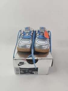 Nike Off White Rubber Dunk OW Shoes TD CW7444-100 UNC Blue Toddler Size 6C. - Picture 1 of 20