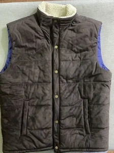 Tommy Hilfiger Mixed Media Puffer Vest XL Brown Faux Down Insulation - Picture 1 of 7