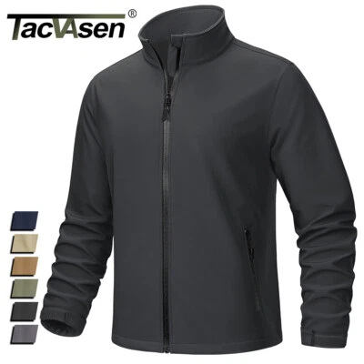 Men's Fleece Softshell Jackets Waterproof Winter Coats Warm Fleece Work Zip Coat - Image 1 of 4