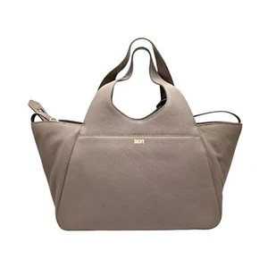 DKNY Grey Handbag Effortless Tote Bag Leather Crossbody Strap Womens - Picture 1 of 10