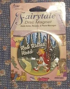 Acme International Fairytale RED RIDING HOOD  Ceramic Disc Magnet Story - Picture 1 of 4