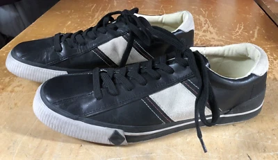 Steve Madden Negro Cuero y Blanco Gamuza Rojo Tenis Zapatos Para Hombre 12 Foto 1 de 4