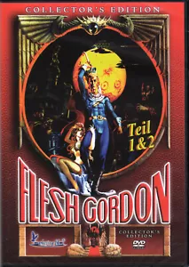 Flesh Gordon 1 & 2 , 100% uncut , Meets the Cosmic Cheerleaders , NEW , Region 2 - Picture 1 of 2