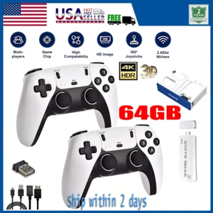 4K HDMI TV 40000+ Video Game Stick Retro Gaming Console w/ 2 Wireless Controller - Picture 1 of 13