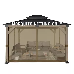 Aoodor 12' x 10' Pavillon Netz Bildschirm Ersatz 4-Panel Seitenwände für Terrasse - Bild 1 von 33
