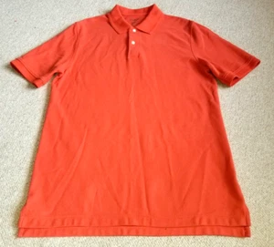 Mens Shirt-L.L. BEAN-orange 100% cotton pique knit 'traditional fit' polo-M Tall - Picture 1 of 4