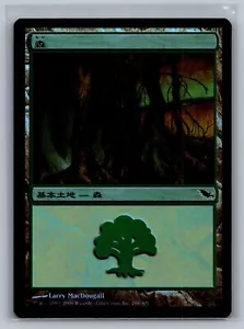 Magic The Gathering JAPANESE Shadowmoor Forest #298/301 Foil MTG TCG CCG - Picture 1 of 2
