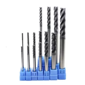Solid Carbide End Mill 4 Flute HRC45 TiAIN Coated - Long Series - 3mm to 12mm - Picture 1 of 22