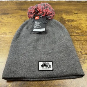 Under Armour Graphic Unisex Beanie - Carbon Heather / Marathon Red W/Tags - Picture 1 of 10
