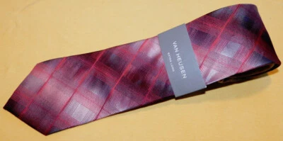 VAN HEUSEN КРАСНЫЙ/КОРИЧНЕВЫЙ ВСЕ ПОЛИЭСТЕР В ПОЛОСКУ ОЧЕНЬ ДЛИННЫЙ ГАЛСТУК - НОВЫЙ С ЯРЛЫКАМИ - ДИЗАЙНЕРСКИЕ ГАЛСТУКИ. - Изображение 1 из 3